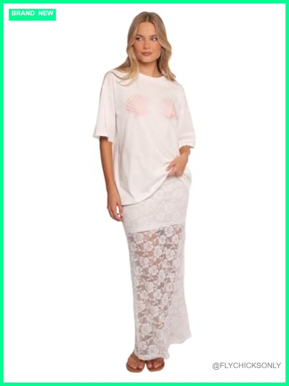 Sheer Floral Lace Maxi Skirt with Elasticized Waistband
